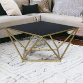 Kraft Bazaar Valerie Coffee Table (L) with Tinted Glass 79x79x45Cm